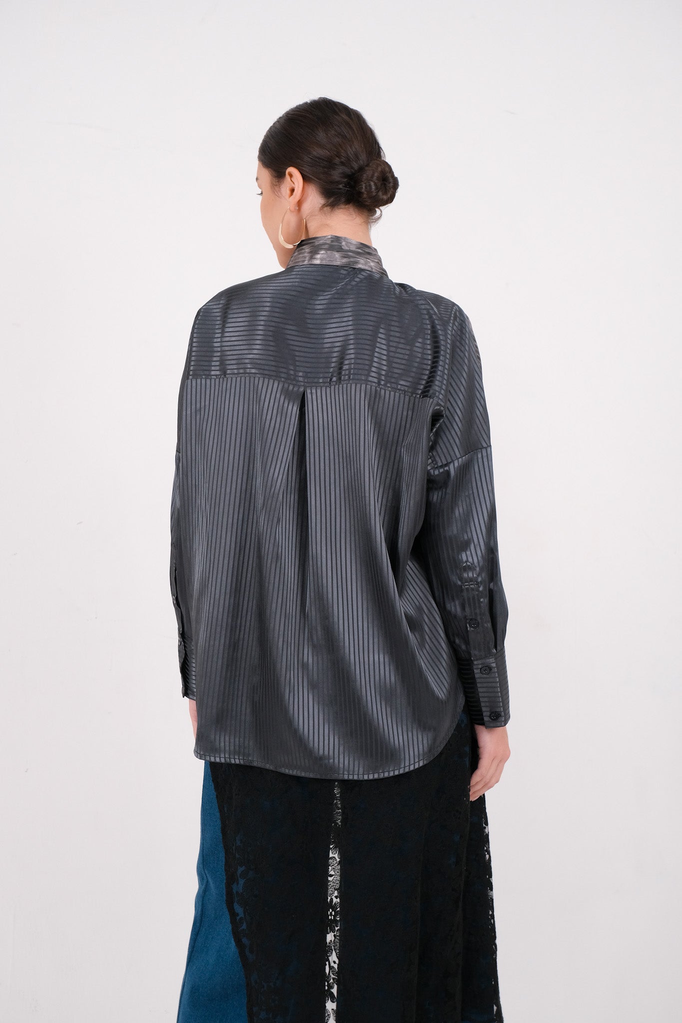 Violene Print Shirt - Sand / Charcoal Black