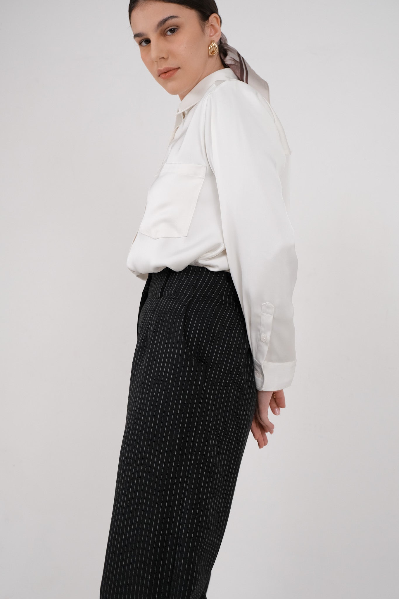 Kiel Striped Culottes - Dark Grey