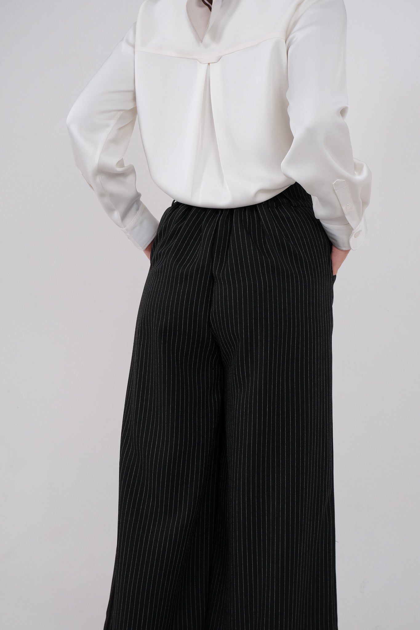 Kiel Striped Culottes - Dark Grey