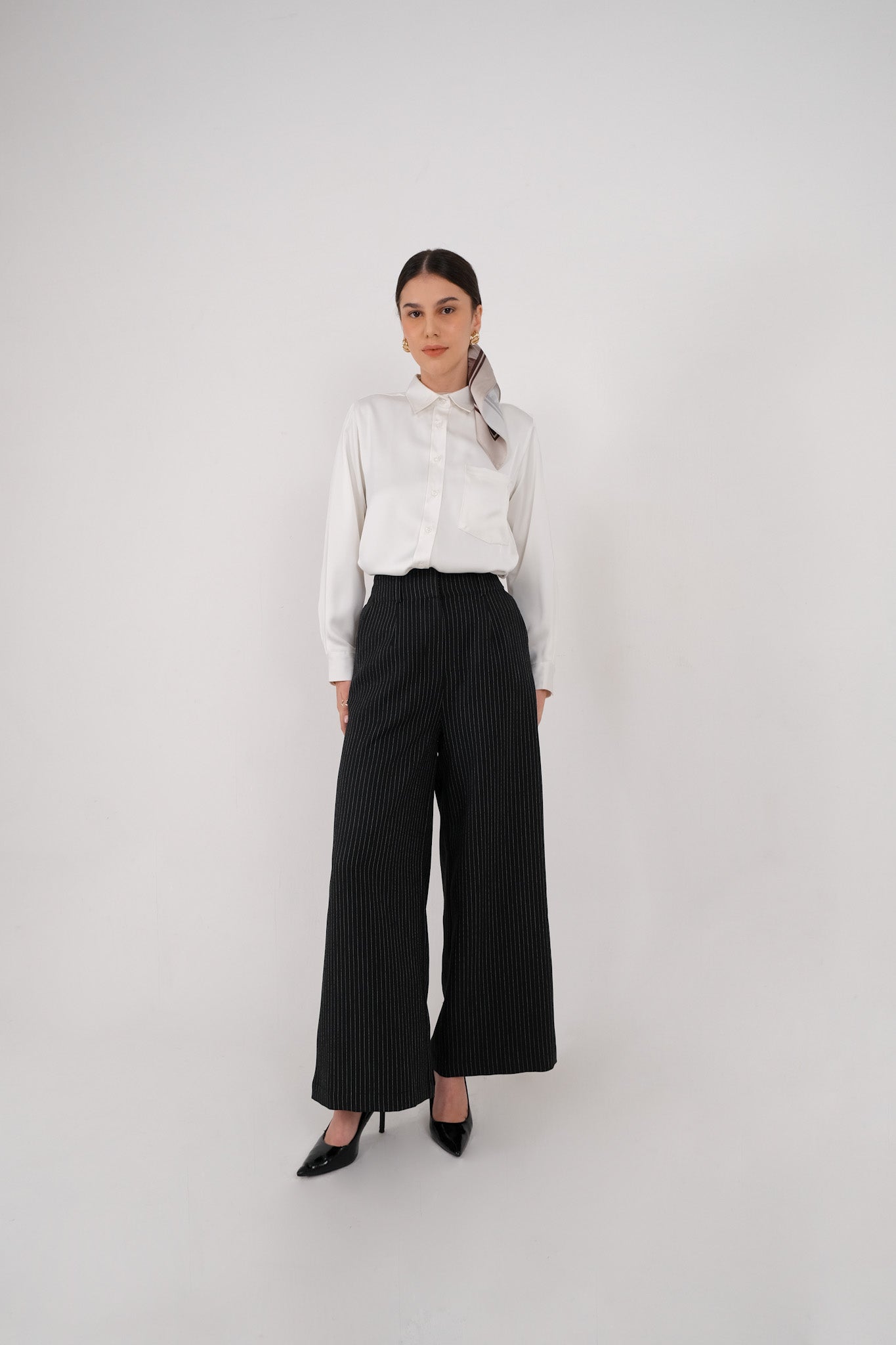 Kiel Striped Culottes - Dark Grey