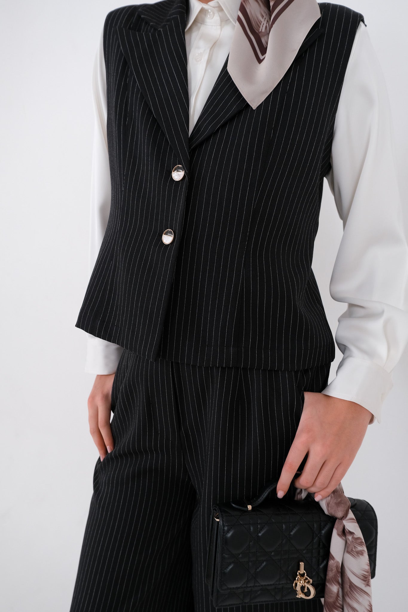 Kellen Striped Vest - Dark Grey